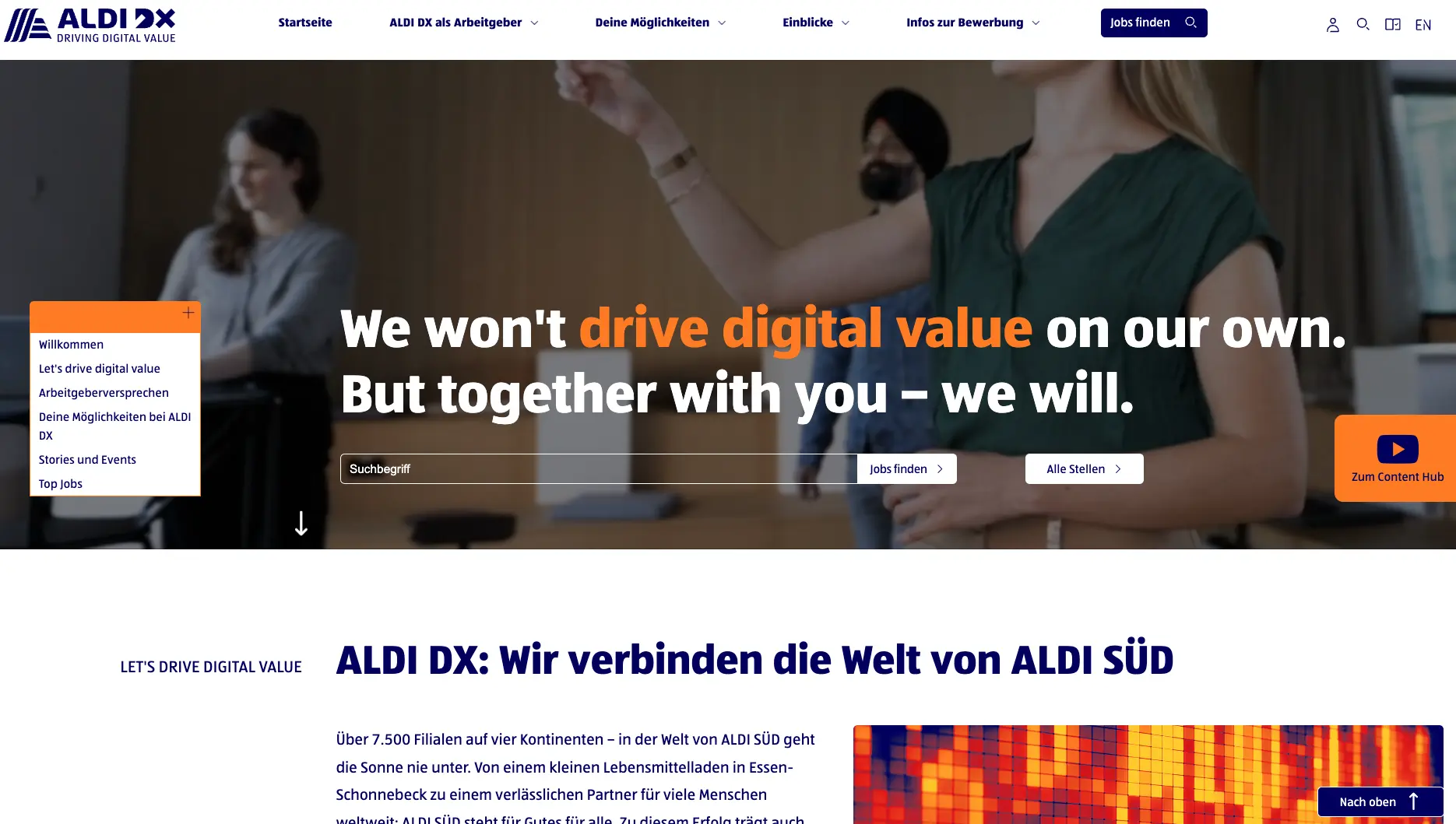 Preview of Aldi Süd IT Jobs website